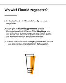 Fluorid kann Speisesalz zugesetzt werden oder Zahnpflegeprodukten.