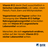 Vitamin B12 steckt fast ausschließlich in tierischen Lebensmitteln.