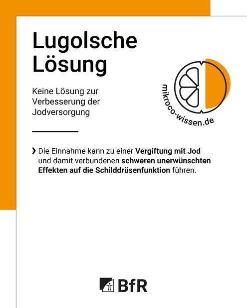 Die Einnahme kann zu einer Vergiftung mit Jod führen.